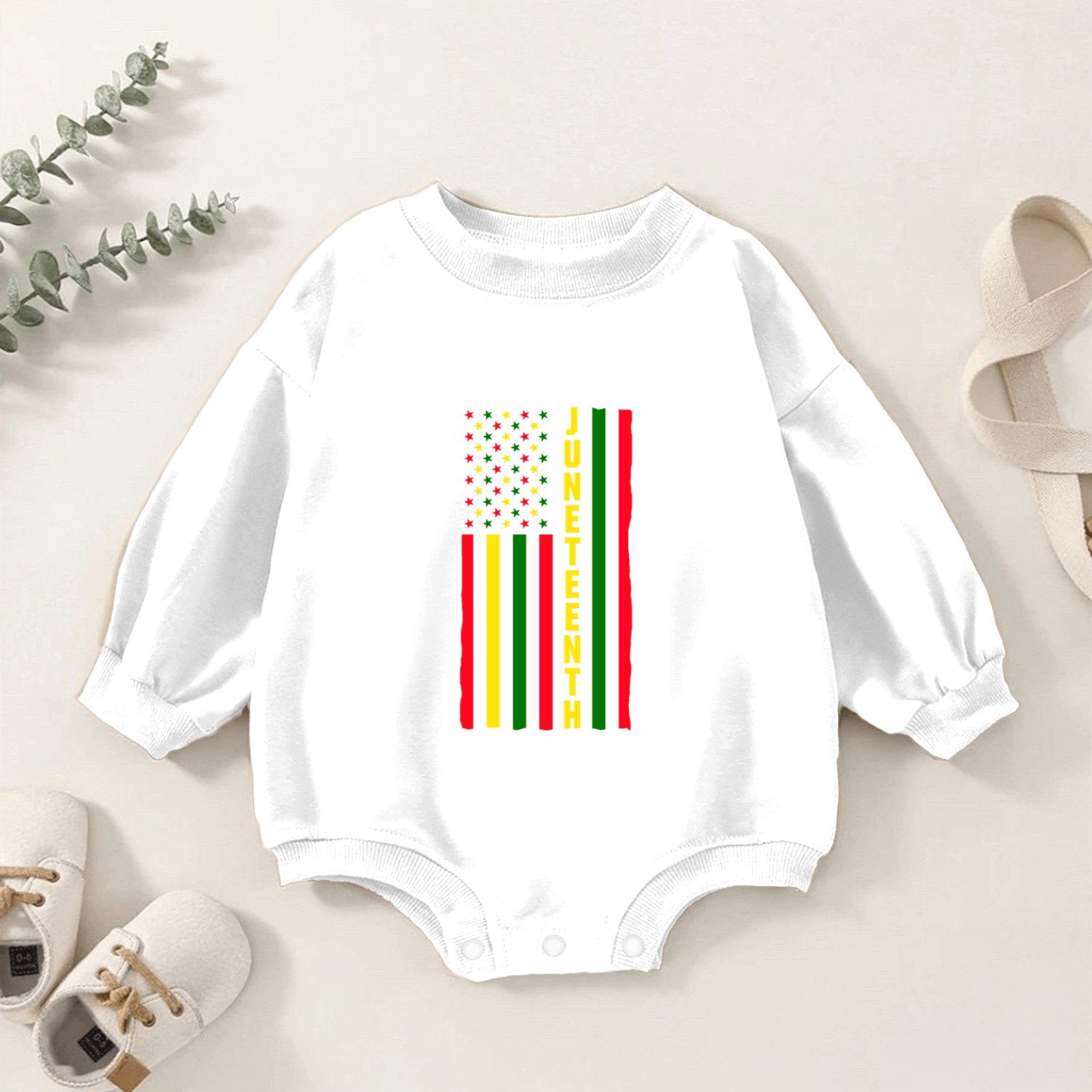 Juneteenth Color Flag Black African American Flag Baby Romper Sweatshirts