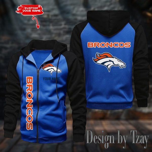 Denver Broncos Raglan Zip Hoodie, Football Lover Gift, Game Day