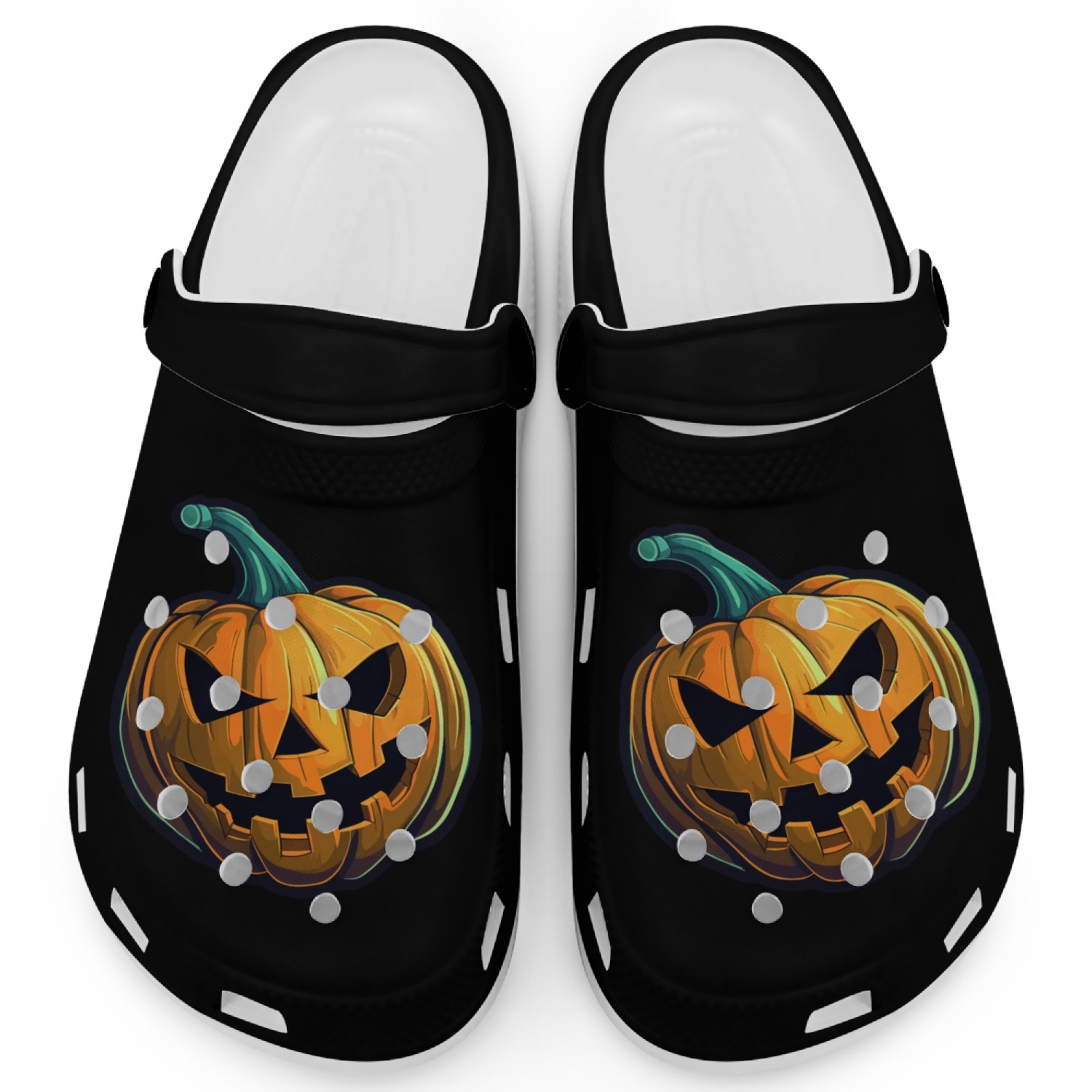 Spooky Halloween Pumpkin With Spooky Look Clogs