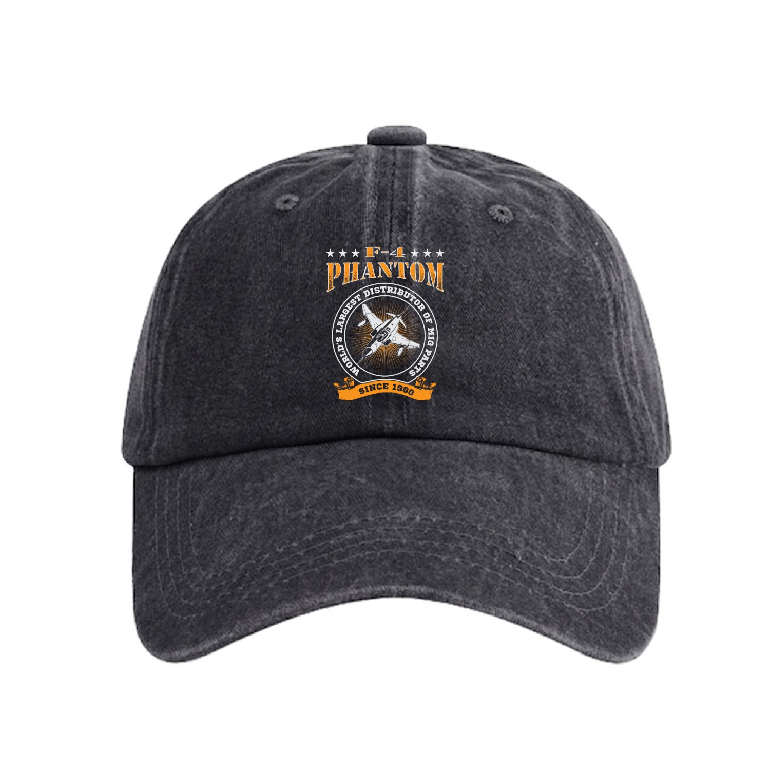 F 4 PHANTOM II Washed Denim Baseball Caps
