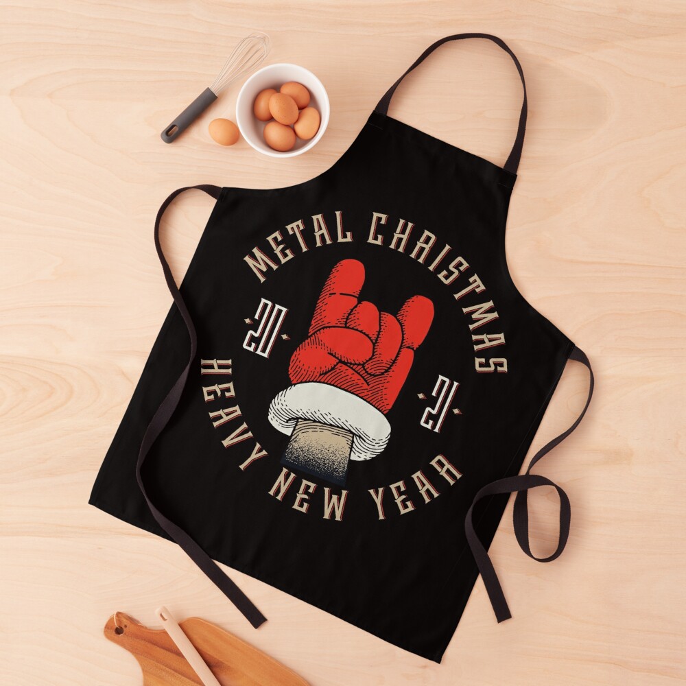 Have a Metal Christmas and a Heavy New Year Red Santa's Glove Apron
