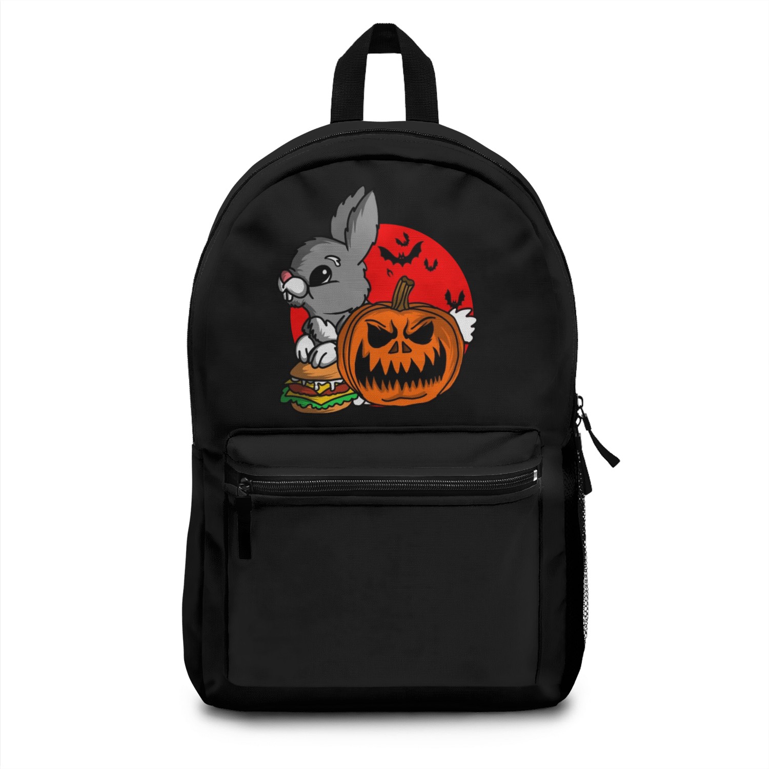 Cute Spooky Halloween Bunny with Pumpkin Costume Backpacks