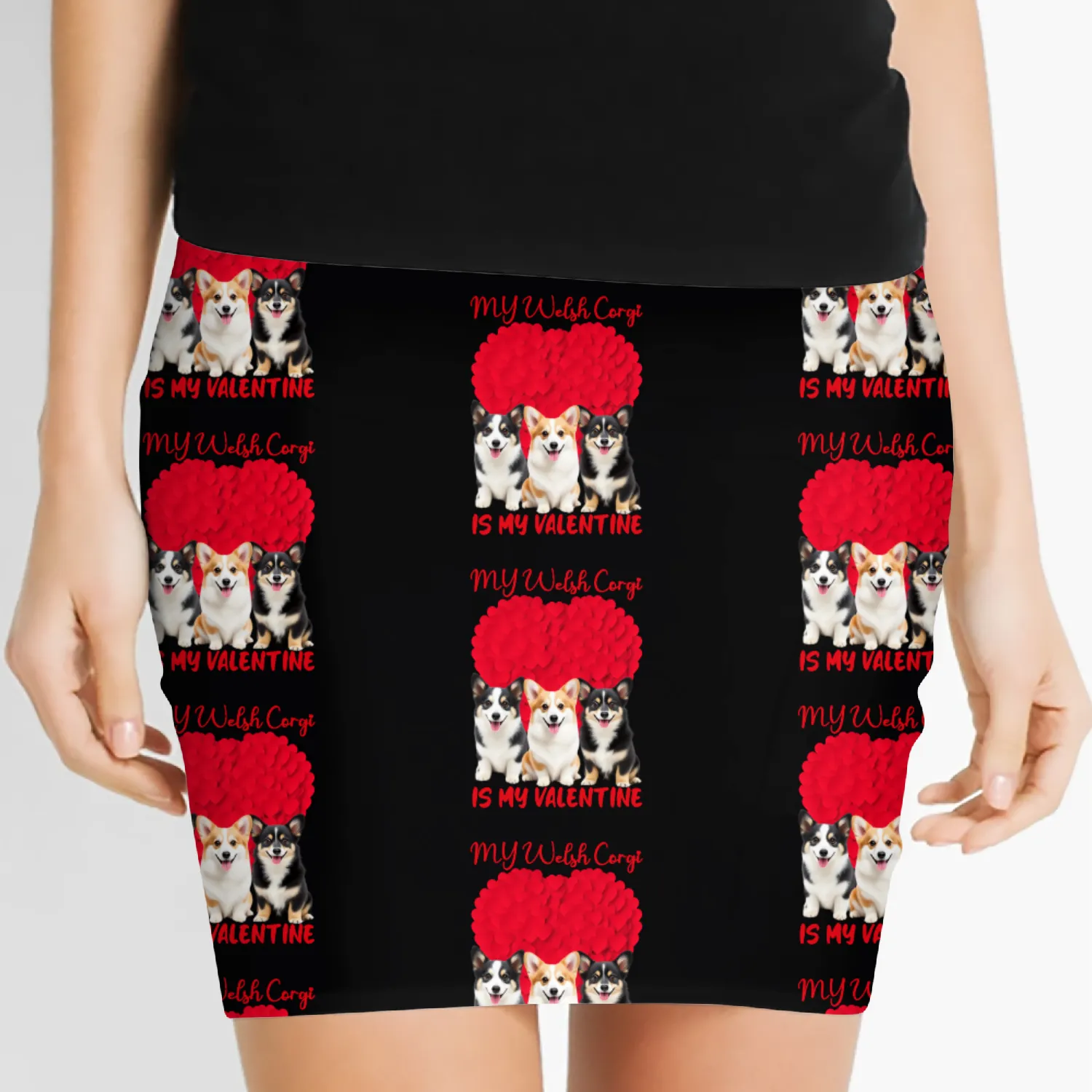 my welsh corgi is my valentine Women's Mini Skirts