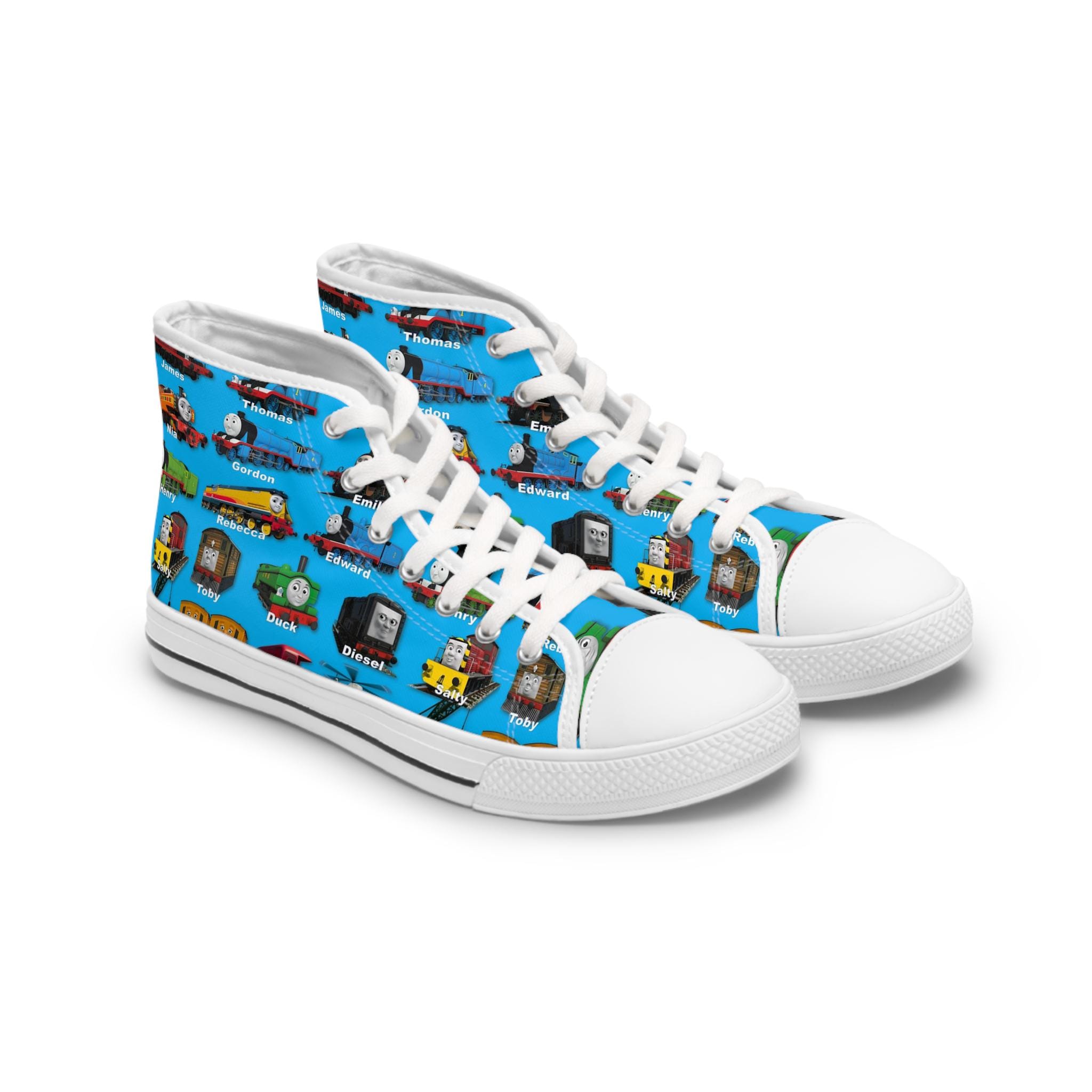 Thomas the Train Cartoon Character High Top Sneakers for Men