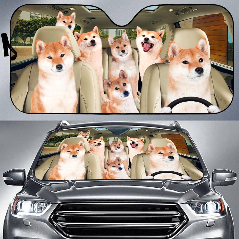 Shiba Inu Car Sun Shade, Shiba Inu Car Sunshade, Shiba Inu Car Decoration
