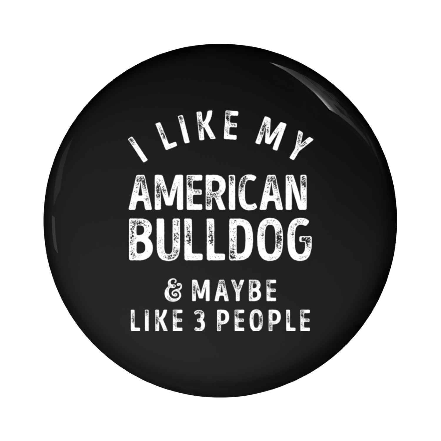 I Like My American Bulldog and Maybe 3 People Dist Pin Buttons