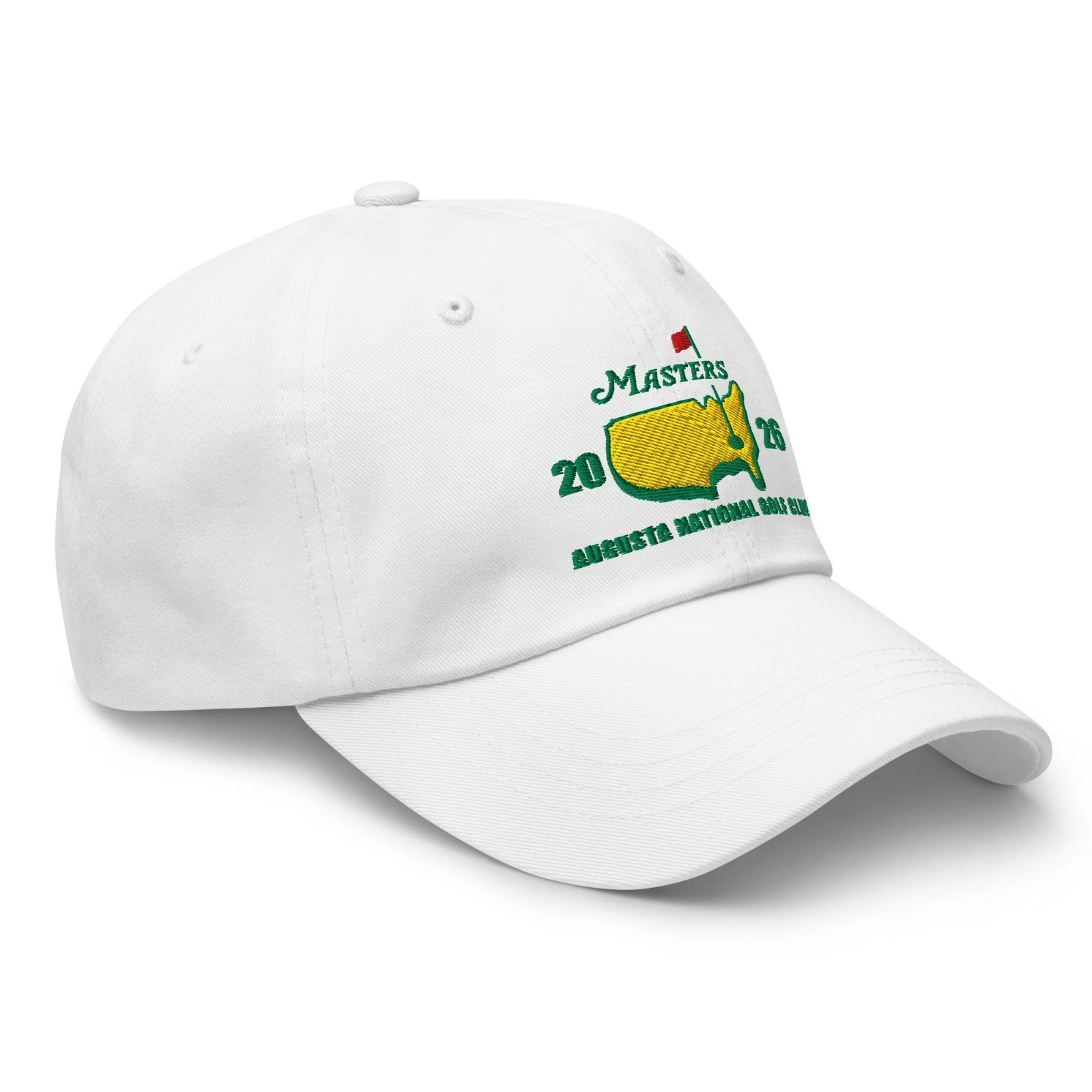Master Golf Tournament 2026 ANGC Embroidered Dad Cap White Yupoong