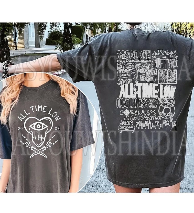 All Time Low est. 2003 T-Shirt, All time Low tour 2024 double side shirt All time low rock band shirt