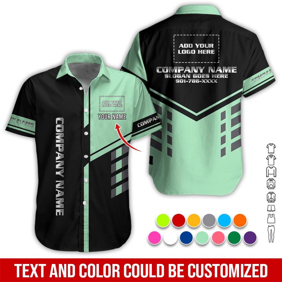 Personalized Workwear Button Shirt: Custom Team Company Uniform