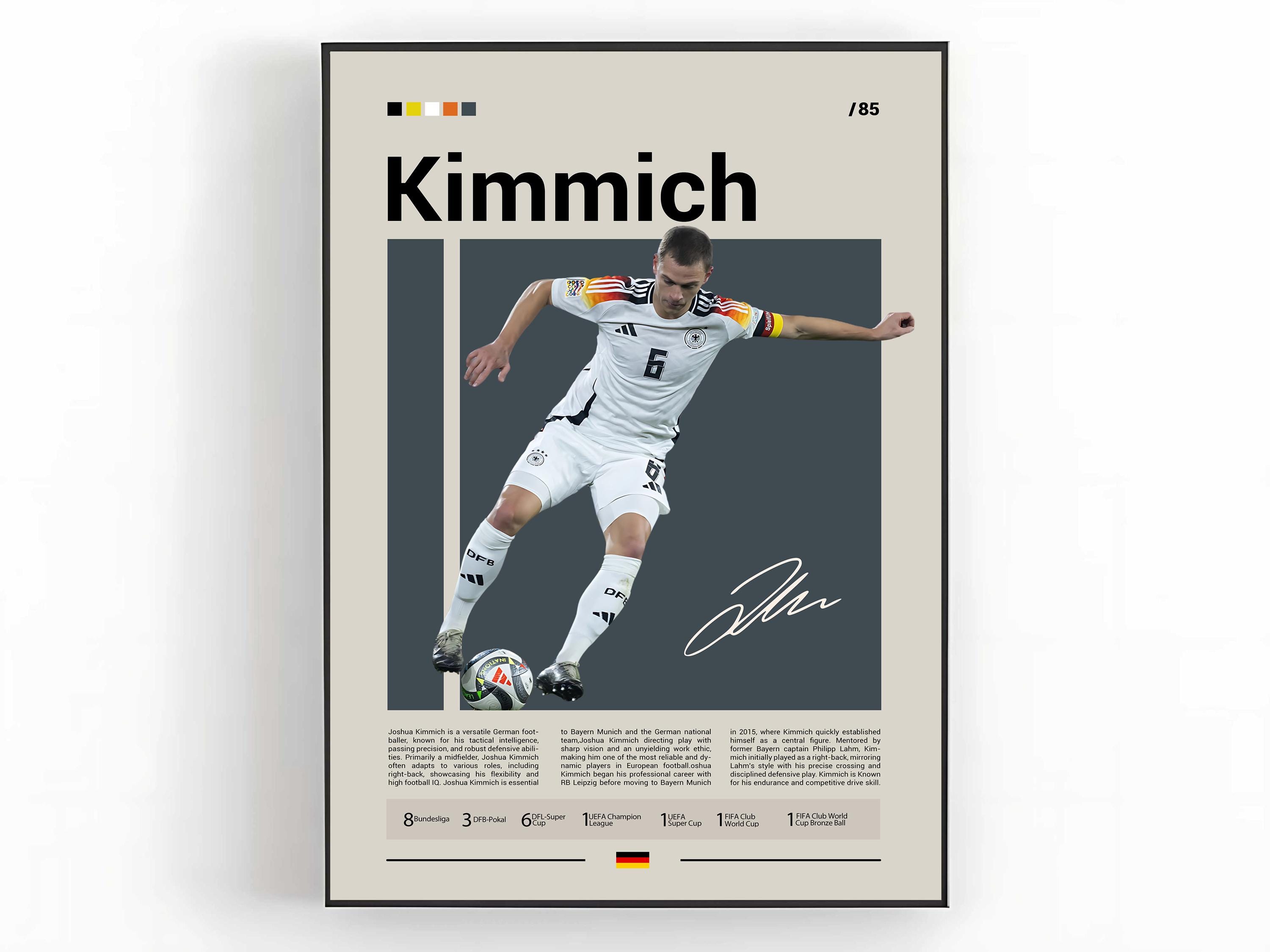 Joshua Kimmich Poster, Bayern Munich Wall Art, Soccer Print, Kimmich Decor, Bayern Star Poster, Bundesliga Art, Football Fan Gift