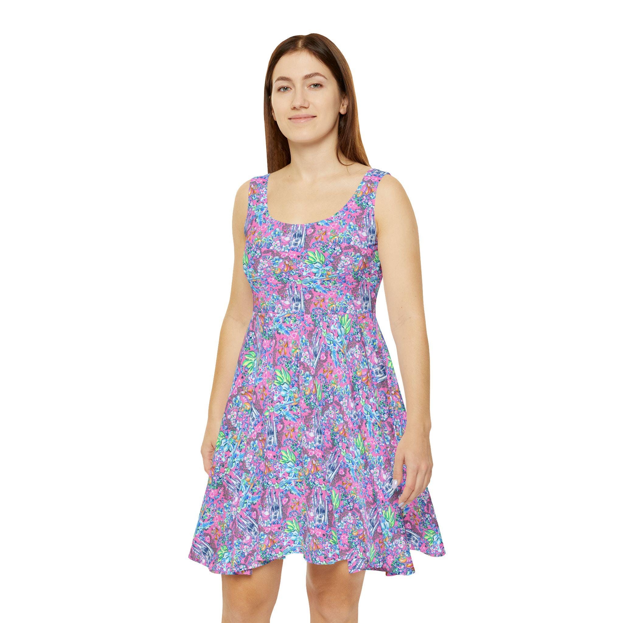 Bright Tropical Dreams Cinde's Mice Women's Skater Dress