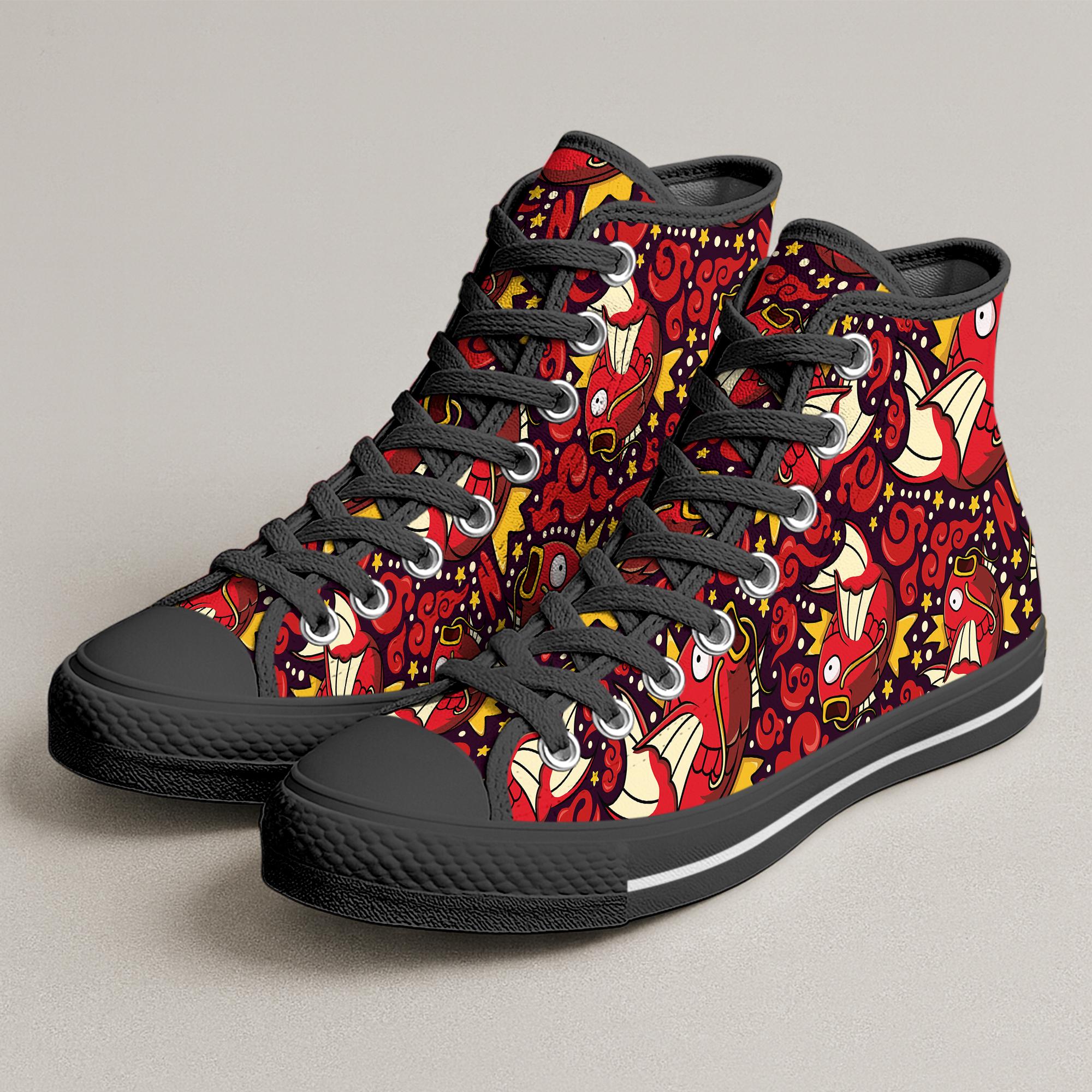 Magikarp High Top Shoes, Cute Magikarp Pattern Sneakers, Anime Shoes, Magikarp Shoes Gifts