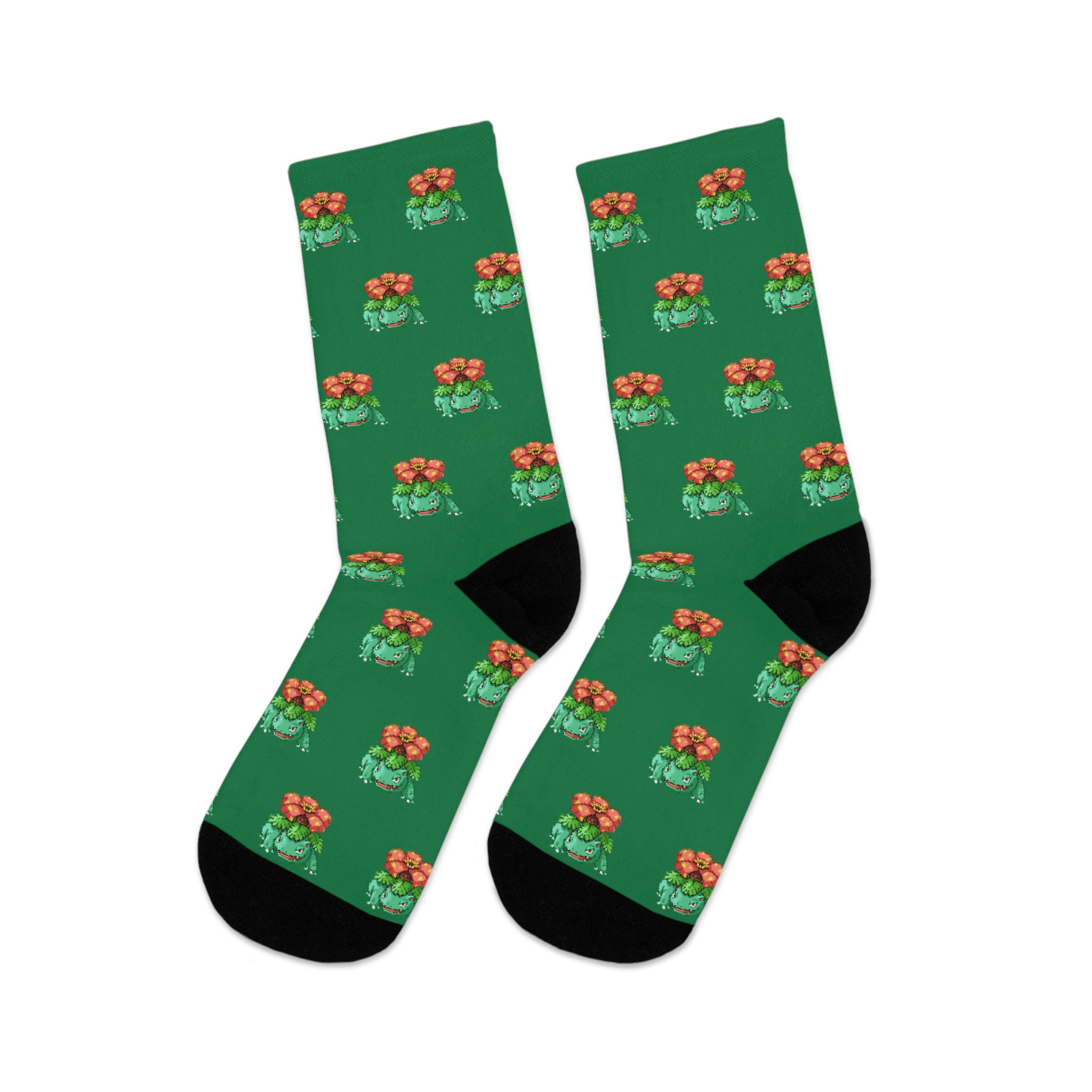 Venusaur Retro Socks, PKM Socks, Video Game Socks, Socks for Kids, Socks for Him, Socks for Her