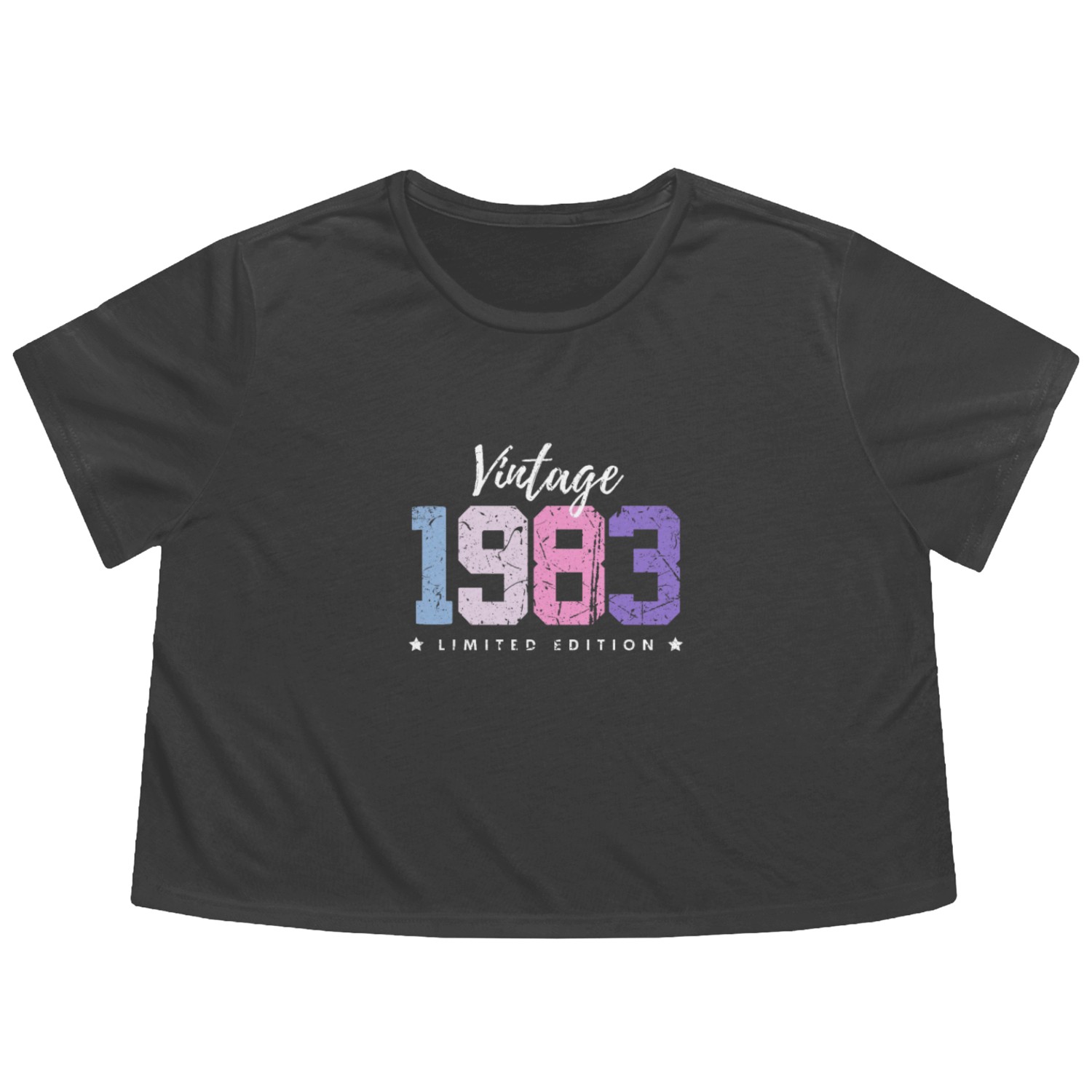 40 Years Vintage 1983 Retro 40th Birthday Flowy Cropped Tees