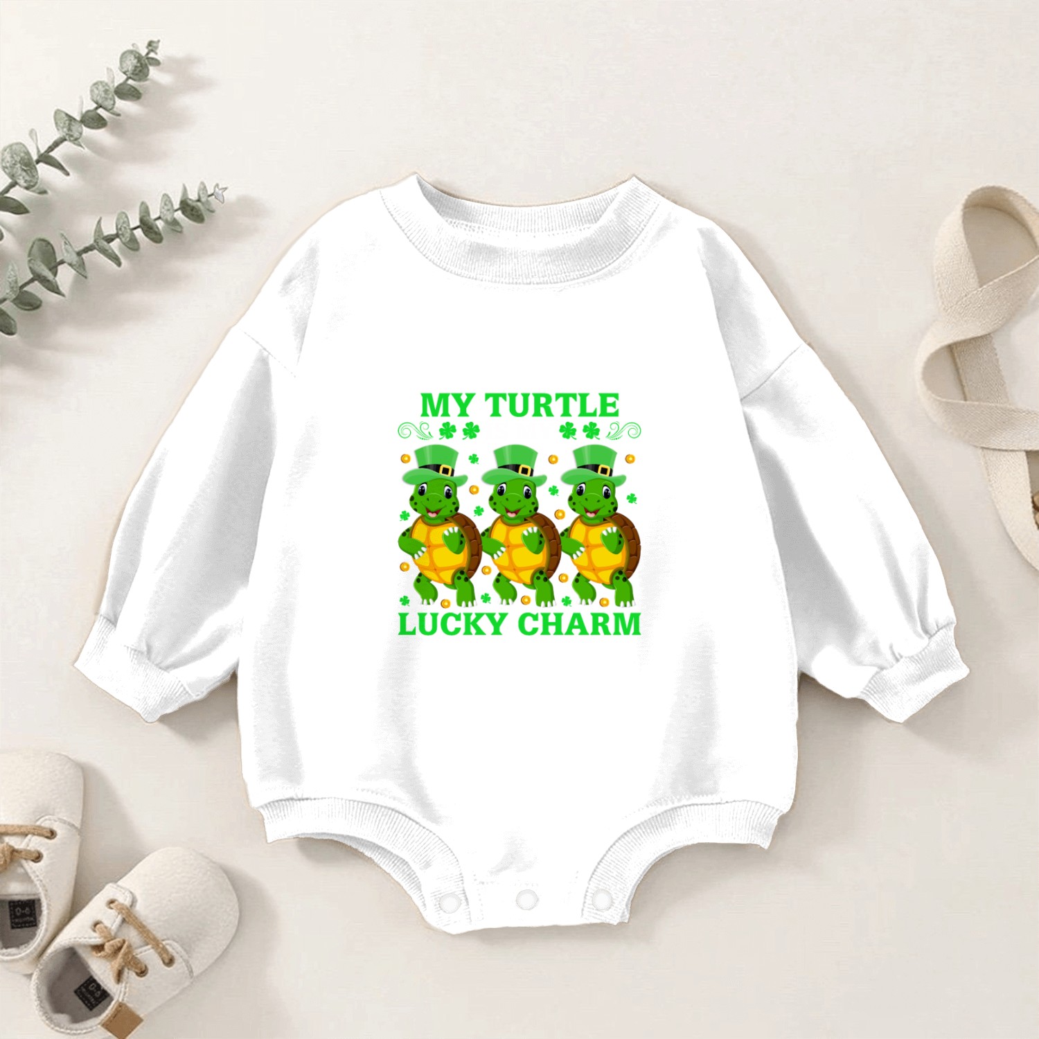 My Turtle Is My Lucky Charm Baby Romper Sweatshirts