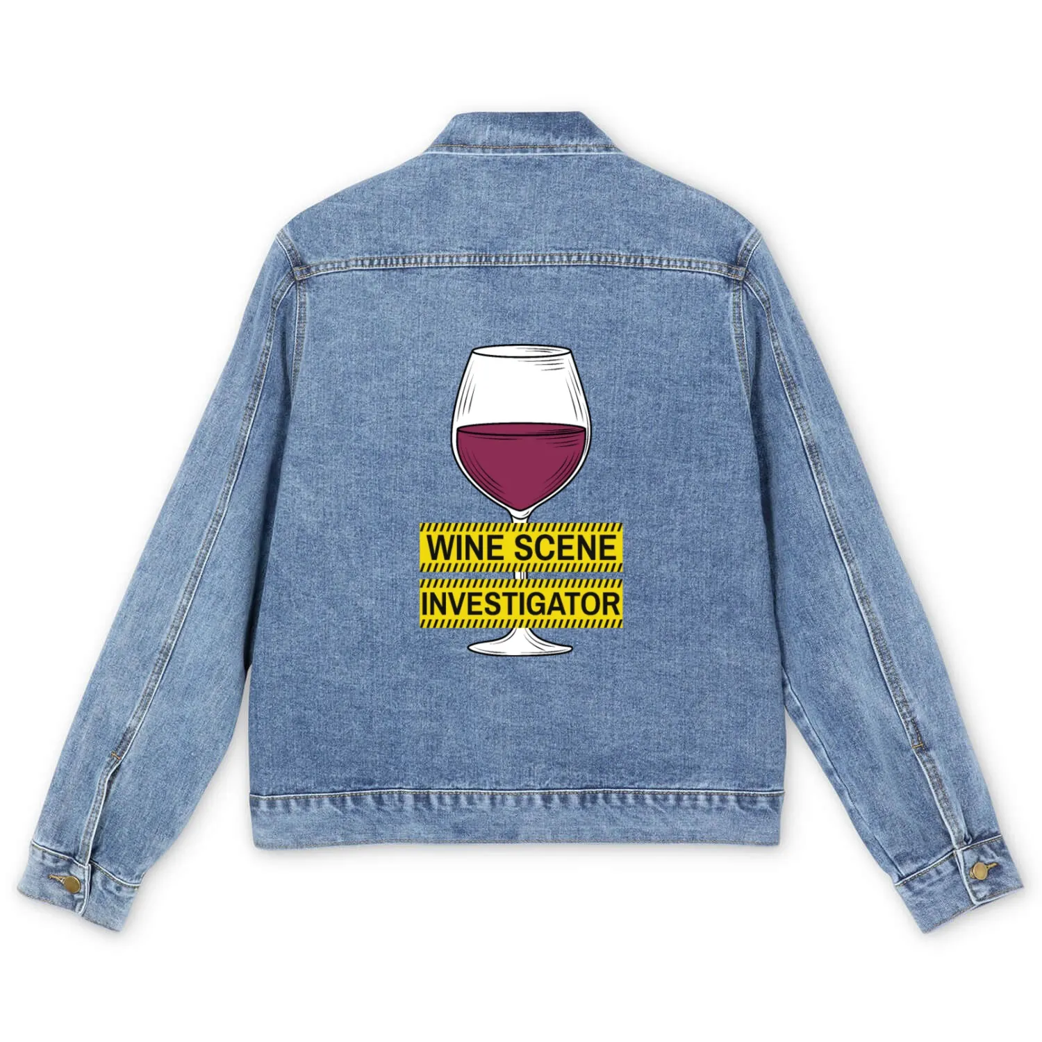 Wine Scene Investigator True Crime Lover Men's Denim Jackets