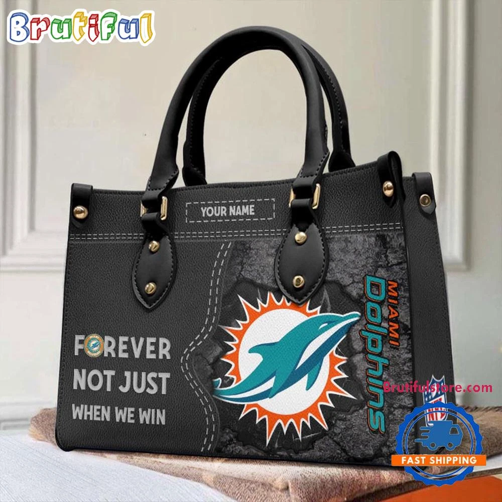 Miamis Team Dolphins Forever Leather Bag, Sport Leather Bag, Unisex Bag
