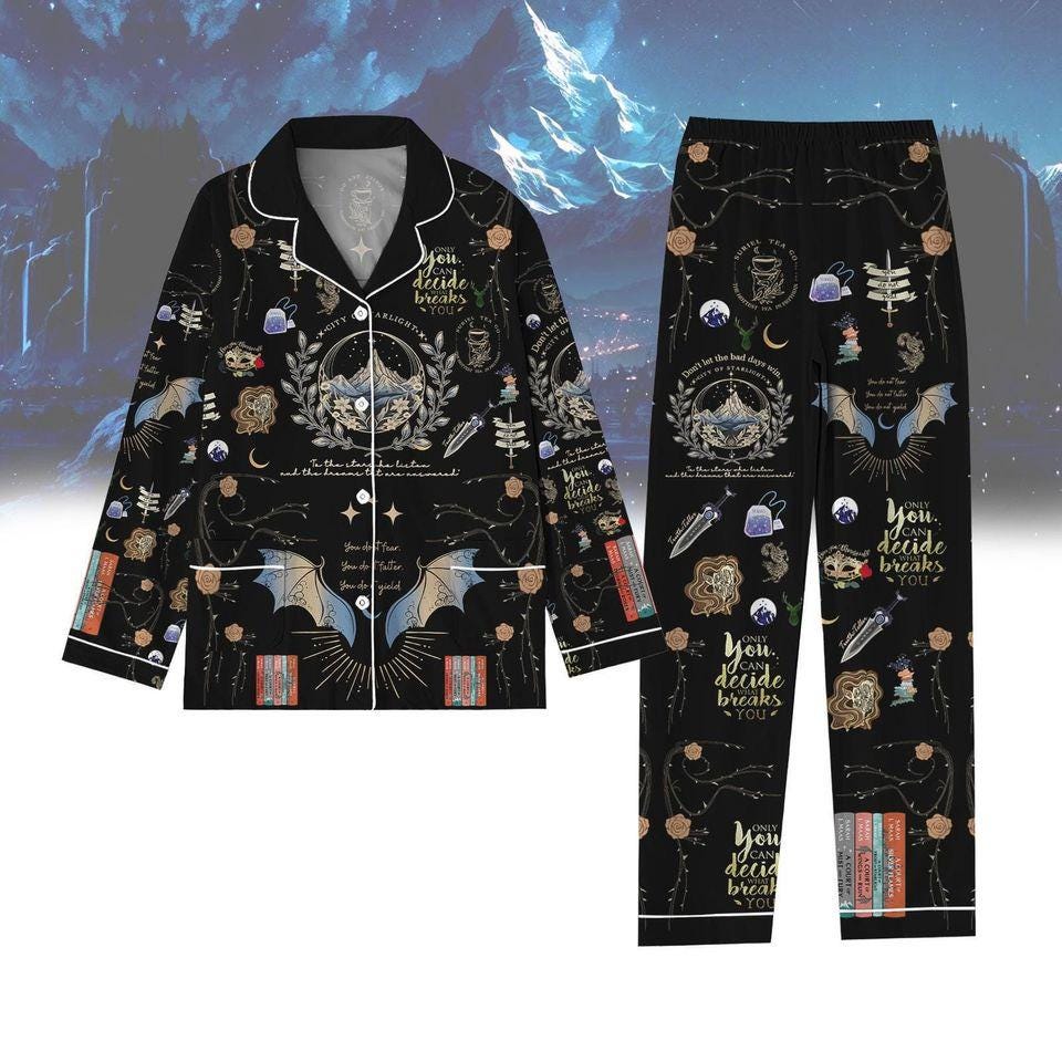 Velaris Acotar Pajamas, City Of Starlight Pajamas Set, Sarah J Maas Women Pajamas