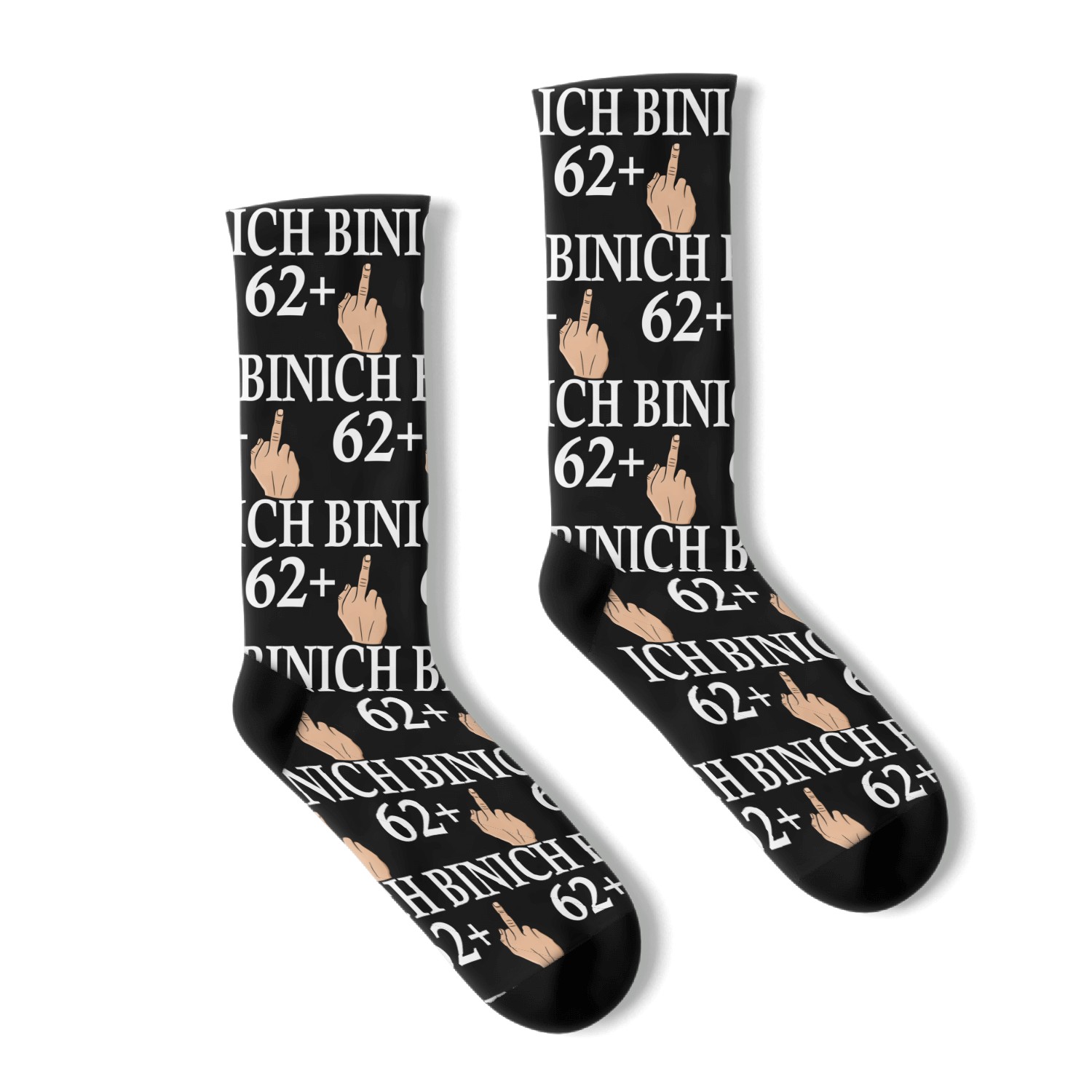 Ich Bin 62 Mittelfinger Greeting Birth B-Day Socks
