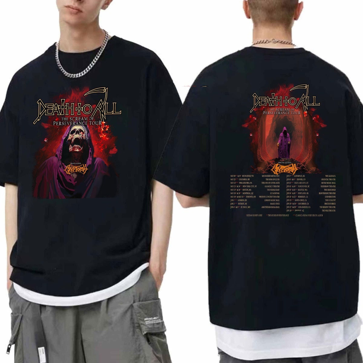 Death To All The Scream Of Perseverance Tour 2024 Shirt, Death To All 2024 Concert Shirt, Death To All Band Fan Gift, Music Tour Shirt