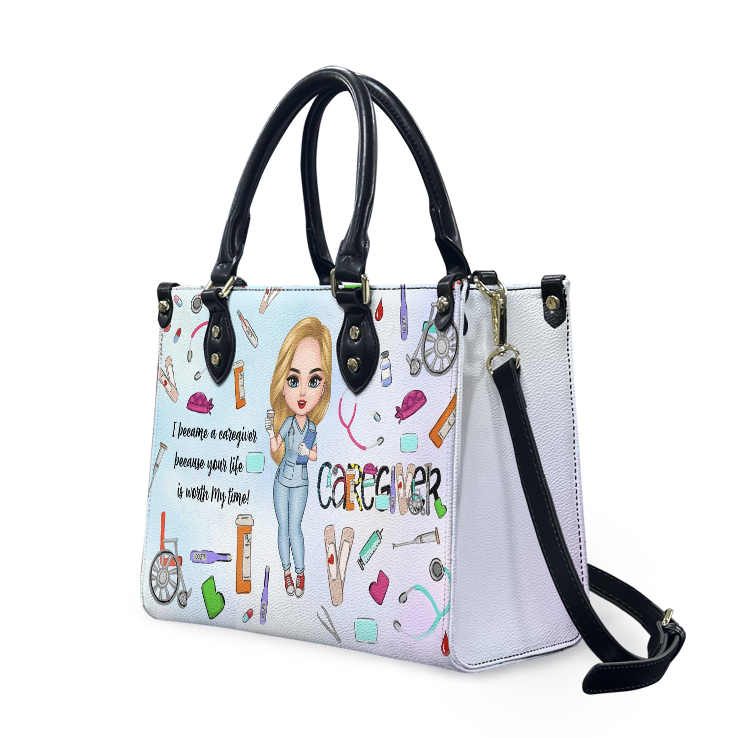 Personalized Leather Bag, Gift For Caregivers