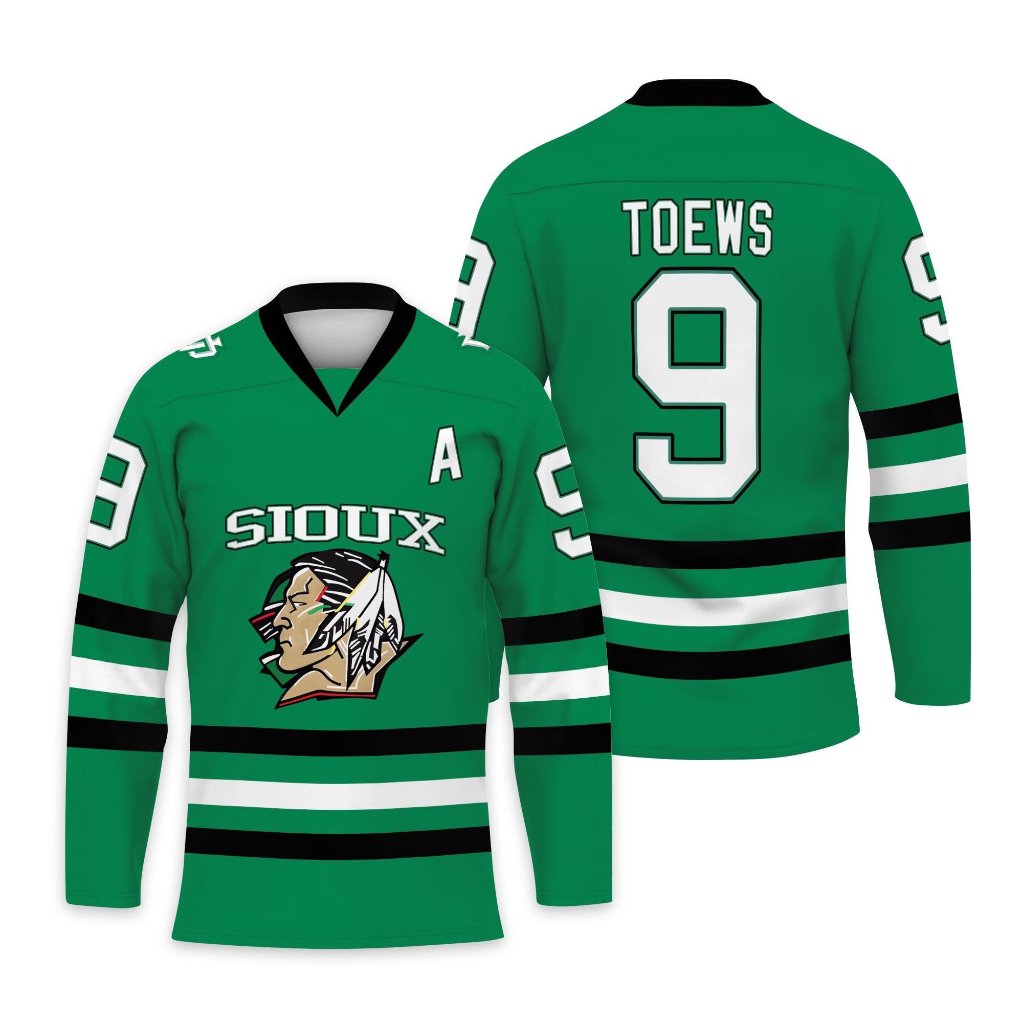 Jonathan Toews #9 Sioux Ice Hockey Jersey