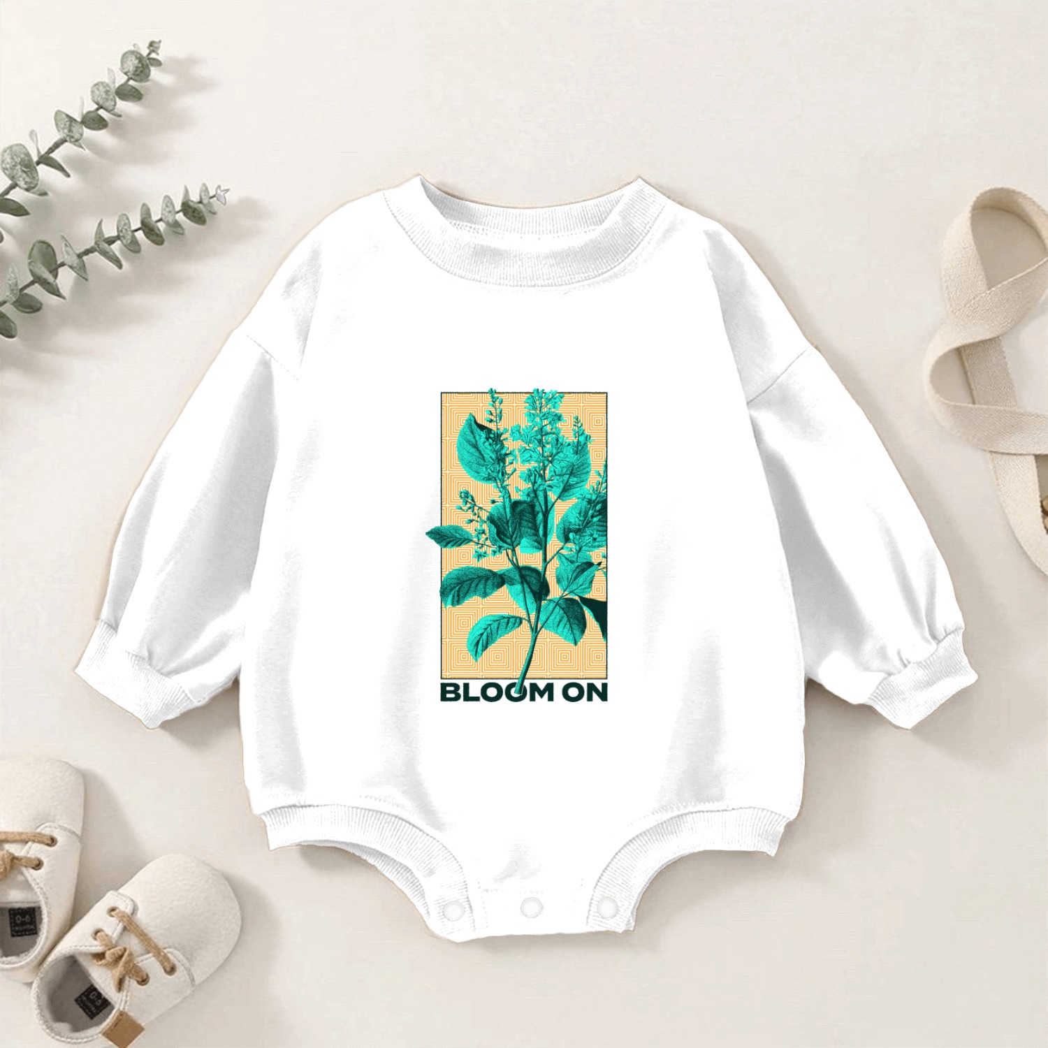 Flora back Baby Romper Sweatshirts