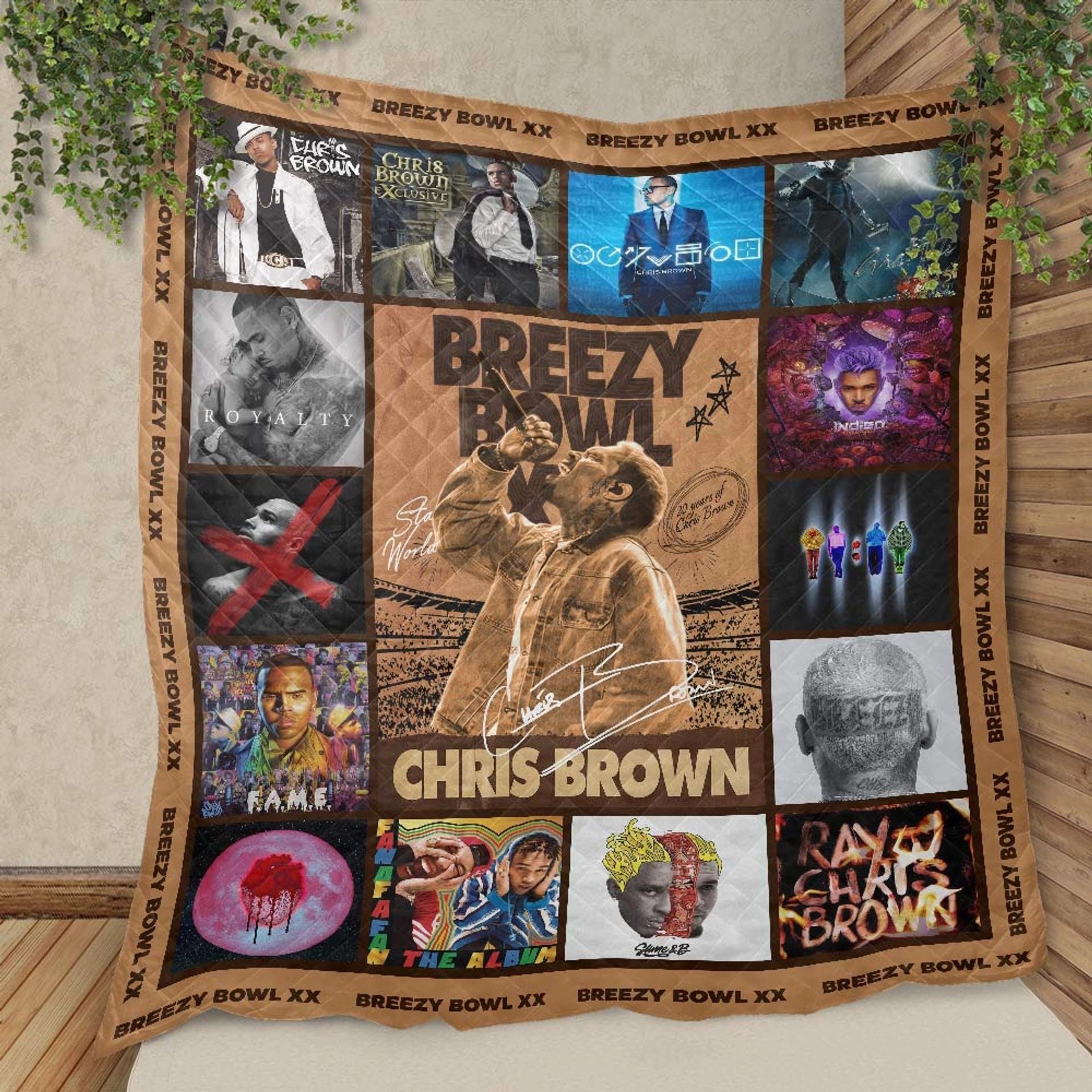 Chris Brown Quilt, Breezy Bowl XX Concert Quilt Pattern, 2025 Tour Fan Gift, Chris Brown Merch
