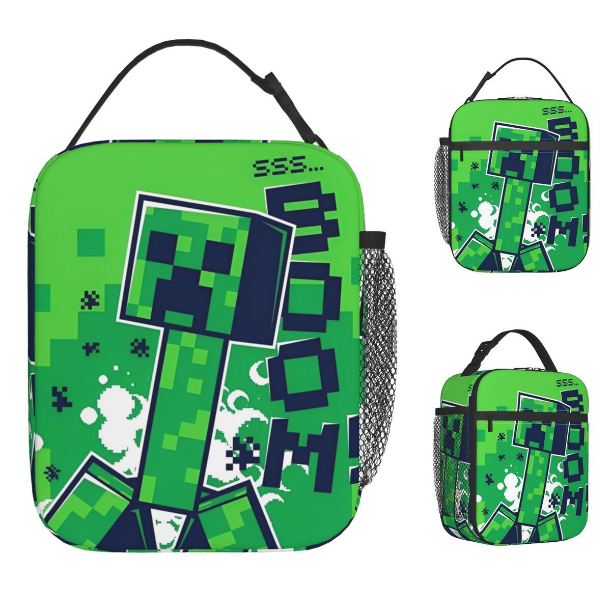 Retro Game Lunch Bag for Kids and Women Waterproof Cooler Tote