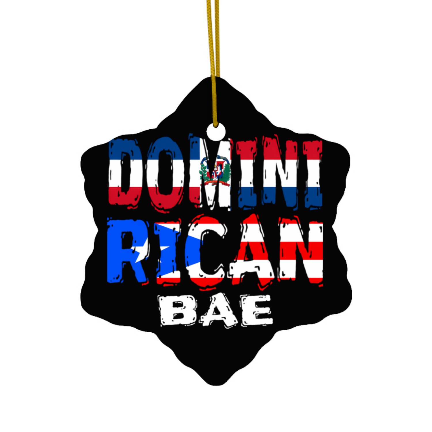 Dominirican Bae Half Dominican Half Puerto Rican Ceramic Ornaments
