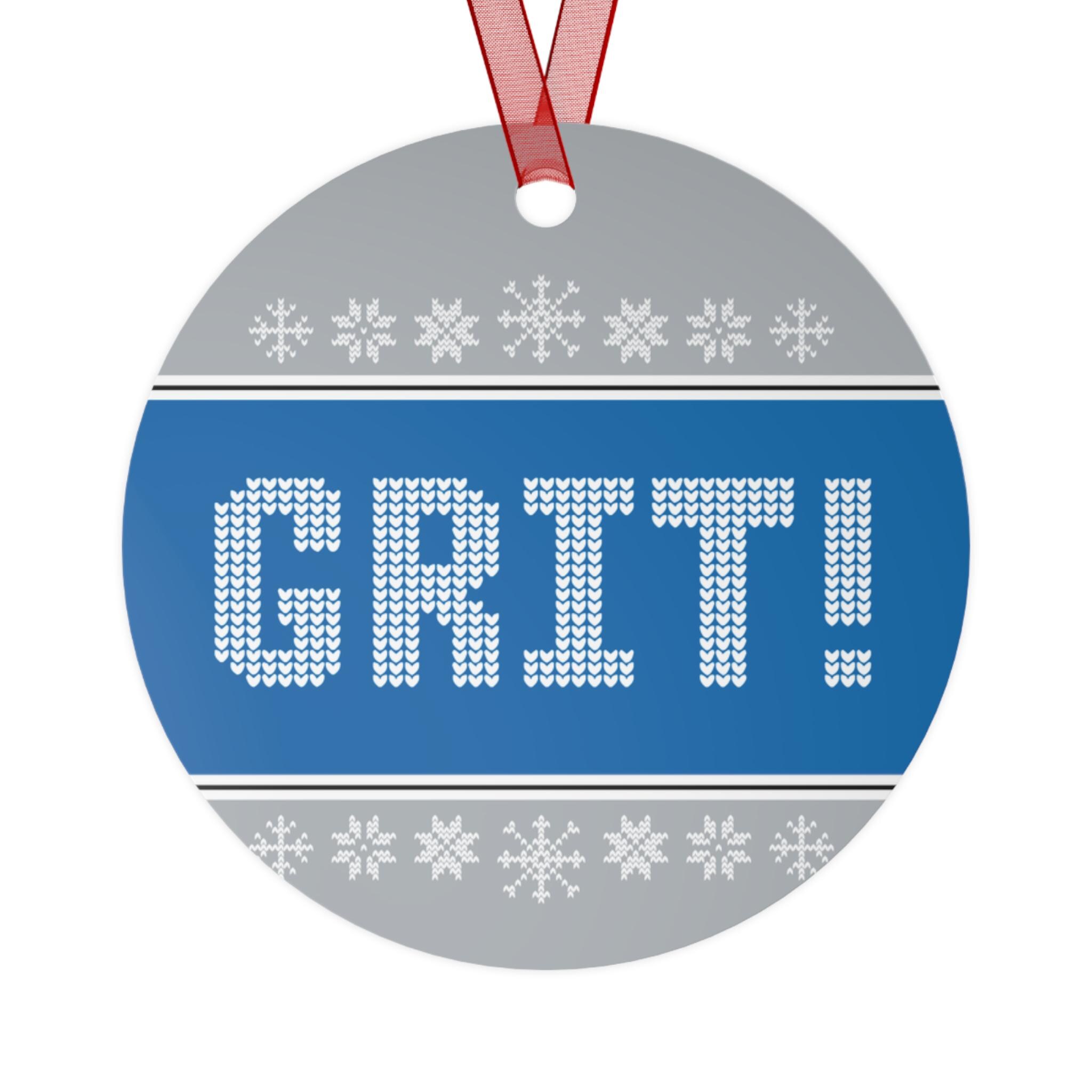 Ugly sweater style ornament, 313 Grit ornament, Detroit gift for Lions fan