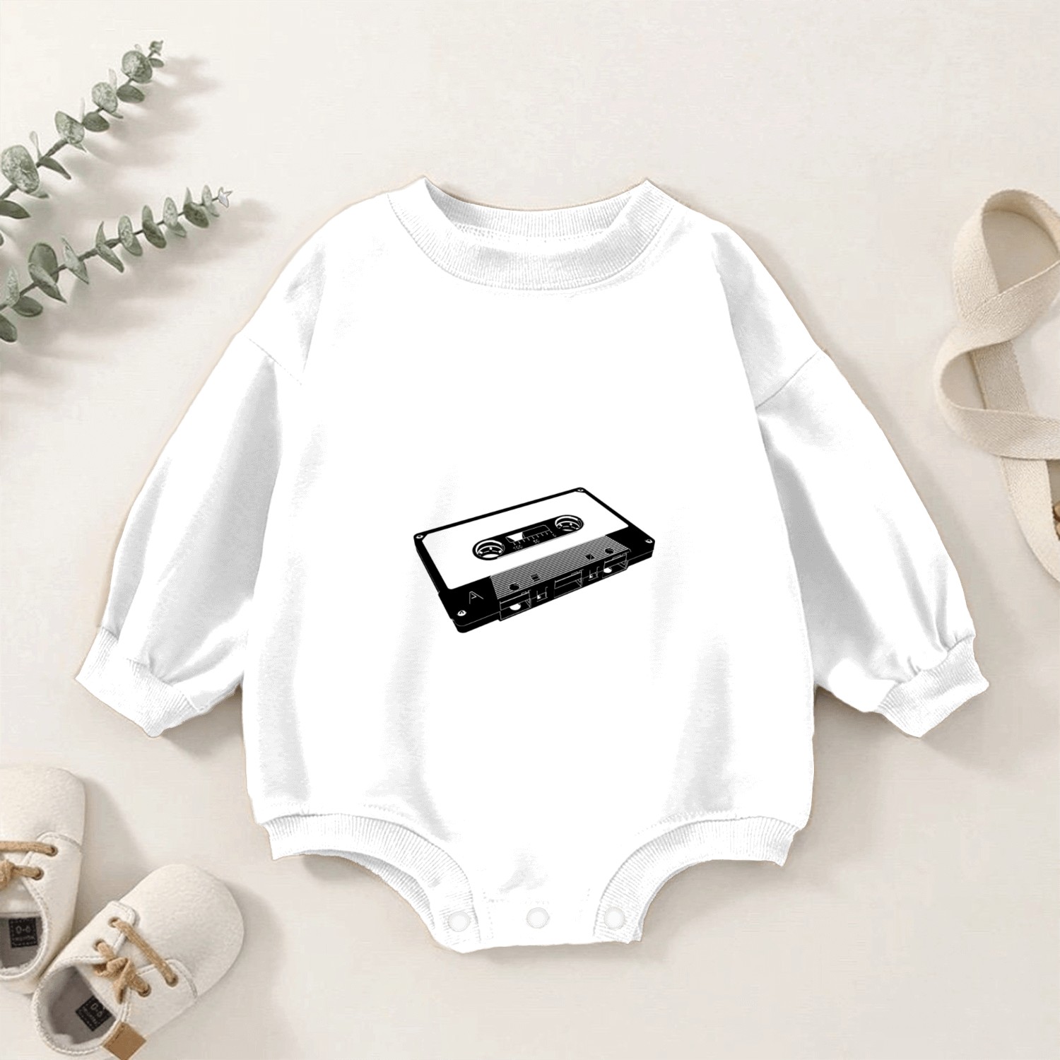 tape black Baby Romper Sweatshirts