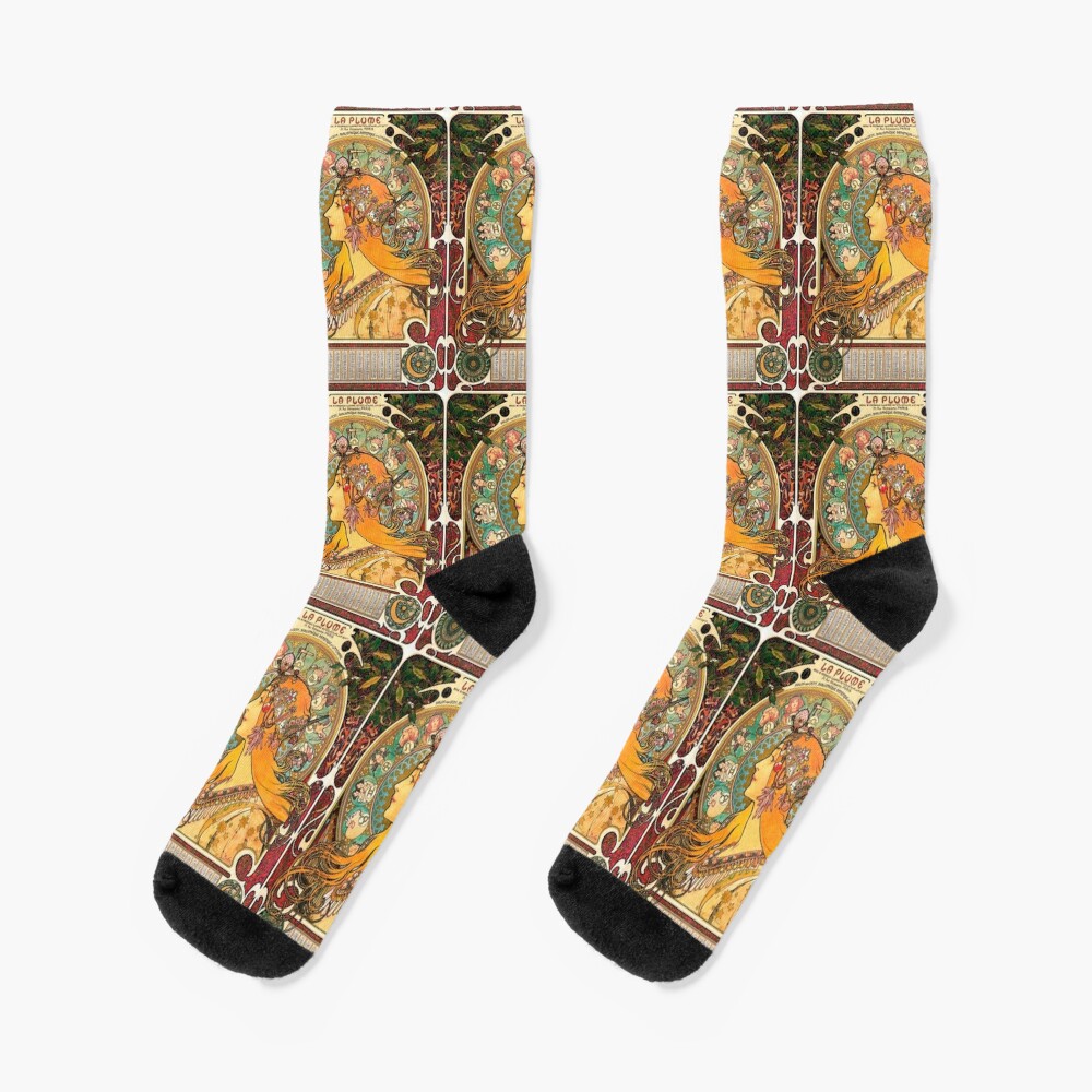 HD. Zodiac (Original version), by Alphonse Mucha (1896) ORIGINAL COLORS Socks