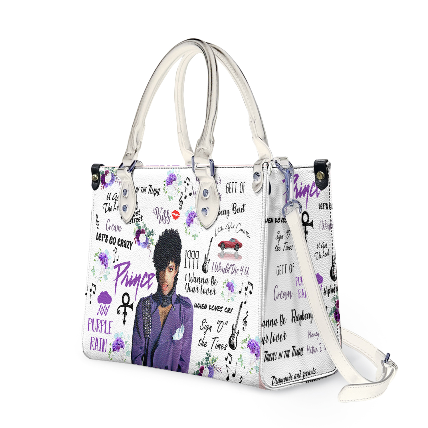 Vintage Prince Purple Leather Handbag - Love Singer Music Bag