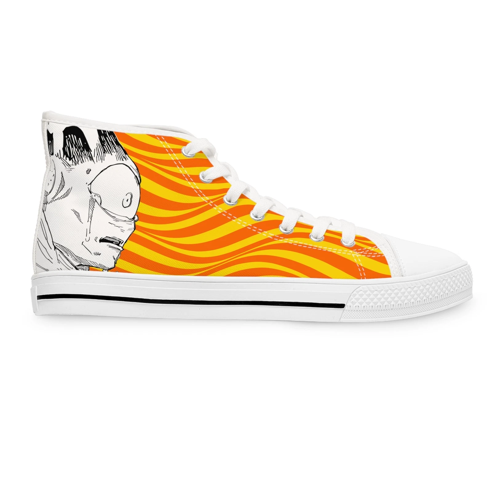Orange Women High Top Sneakers Shoes JJK anime manga jogo fan art Cursed Spirit