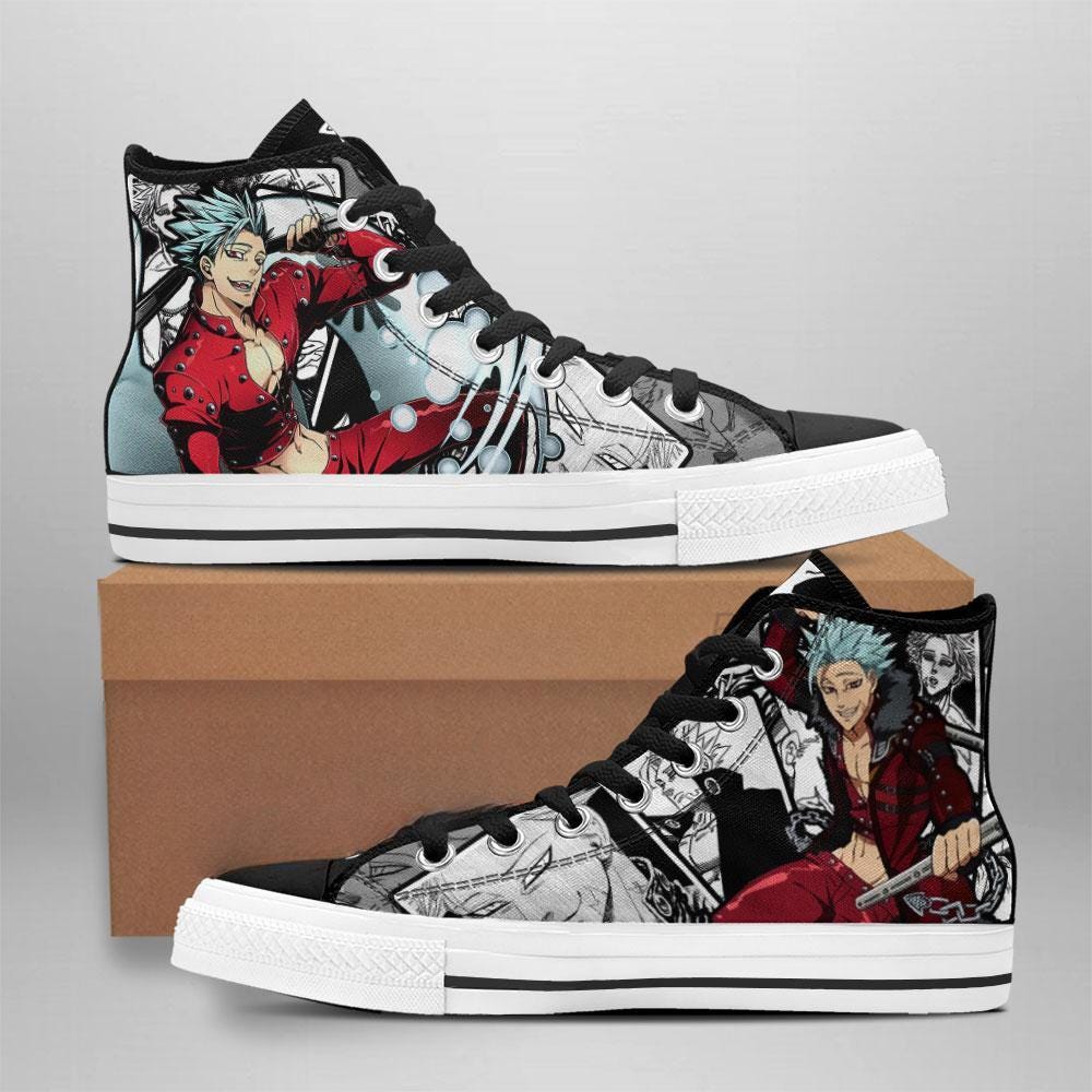 Anime High Top Canvas Sneakers, Manga Shoes