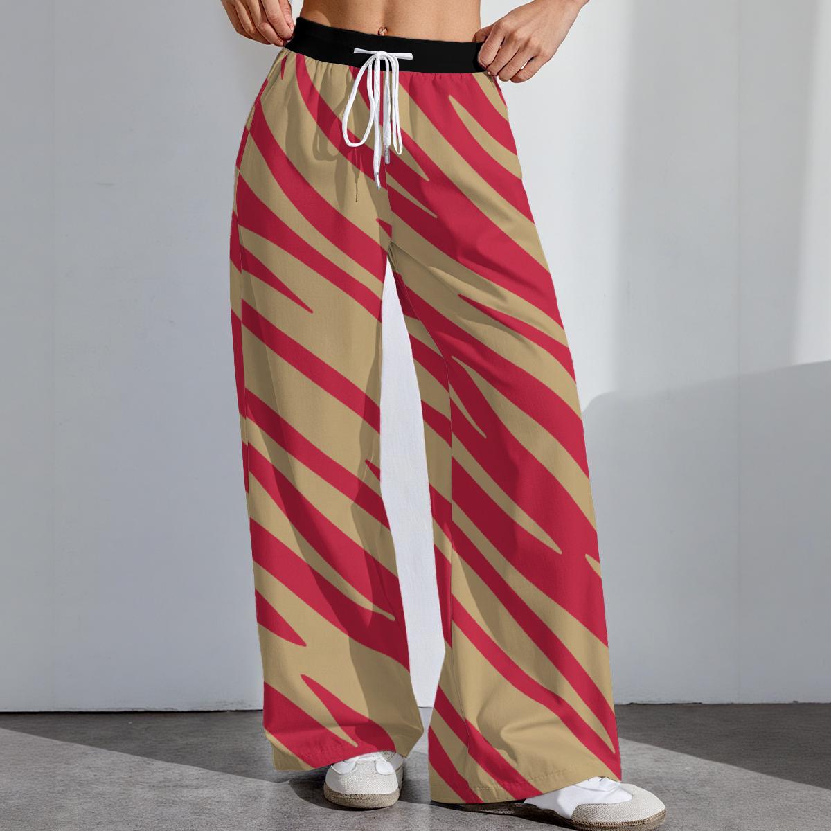 San Francisco Football Stretch Pants, Women's Game Day Trousers, Tailgate Outfit, Cute Football Leggings