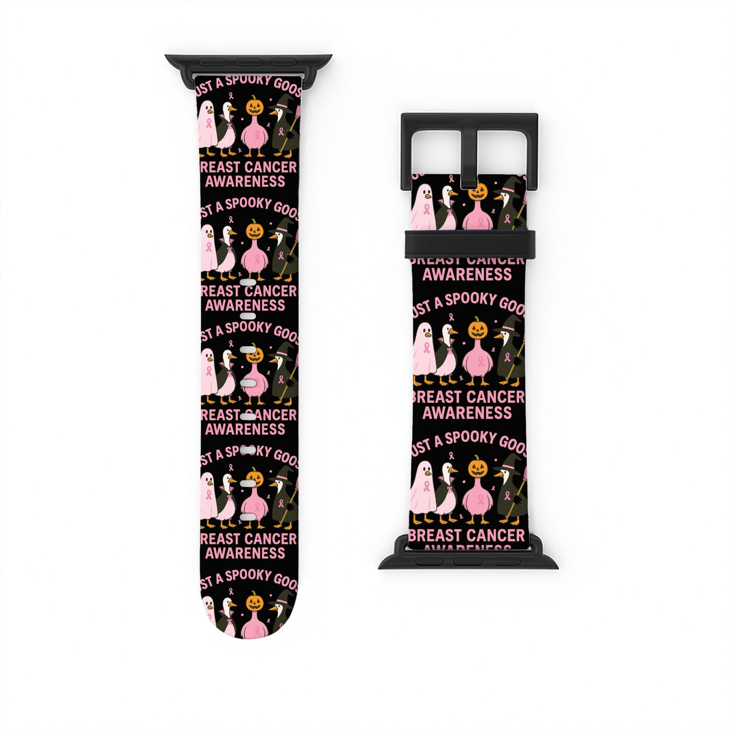 Spooky Goose Breast Cancer Awareness Design Watch Bands For Apple Watch