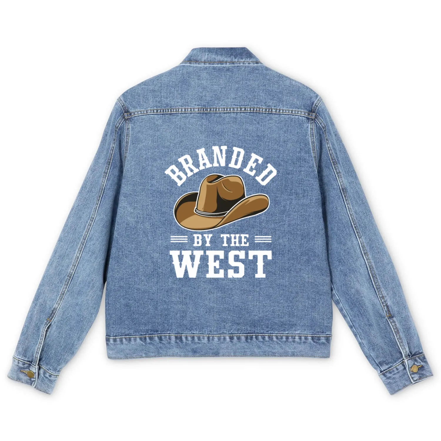 Cowboy Lifestyle Western Theme with Horses and Men's Denim Jackets