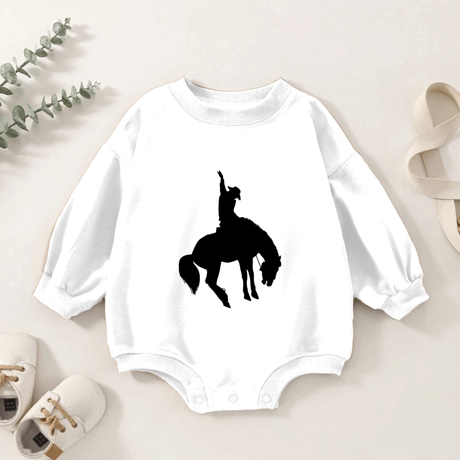 Cowboy Rodeo, Rider, Horse Riding, Horse, Colt Baby Romper Sweatshirts