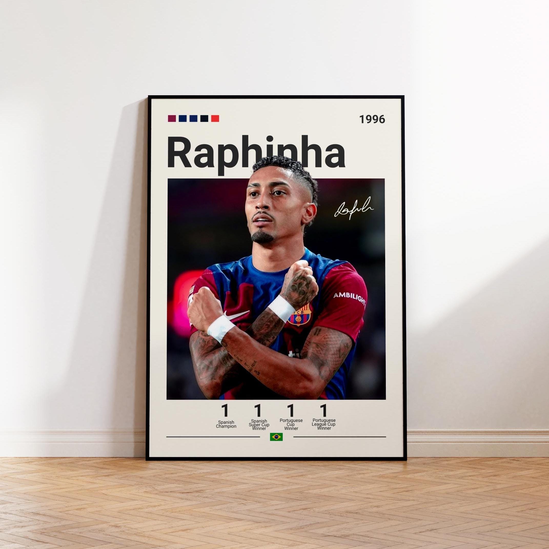 Raphinha Poster, Barcelona Soccer Print, Raphinha Fan Gift, Sports Poster, Football Player Poster, Soccer Wall Art, Sports Bedroom Posters