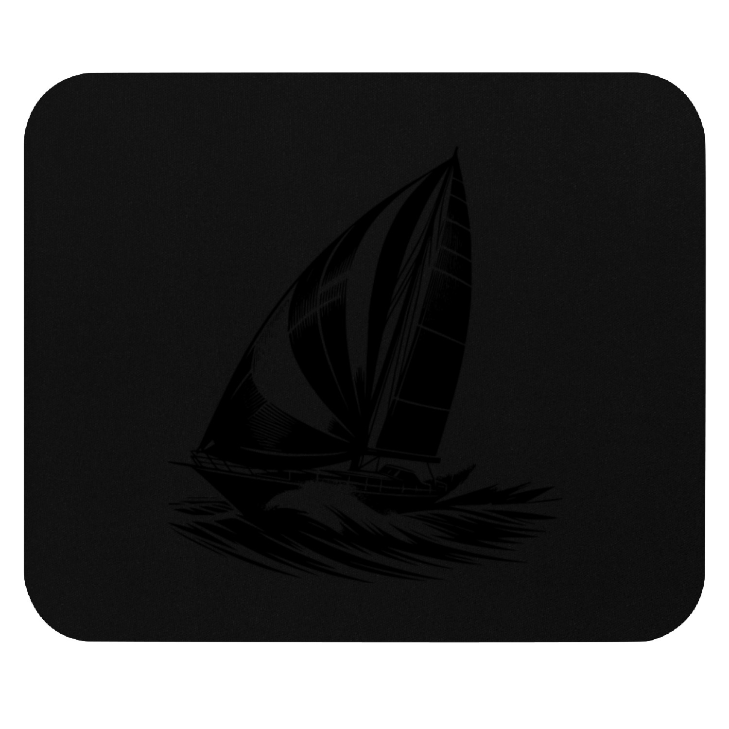 Elegant Sailing Boat Plows Through The Waves Mouse Pads