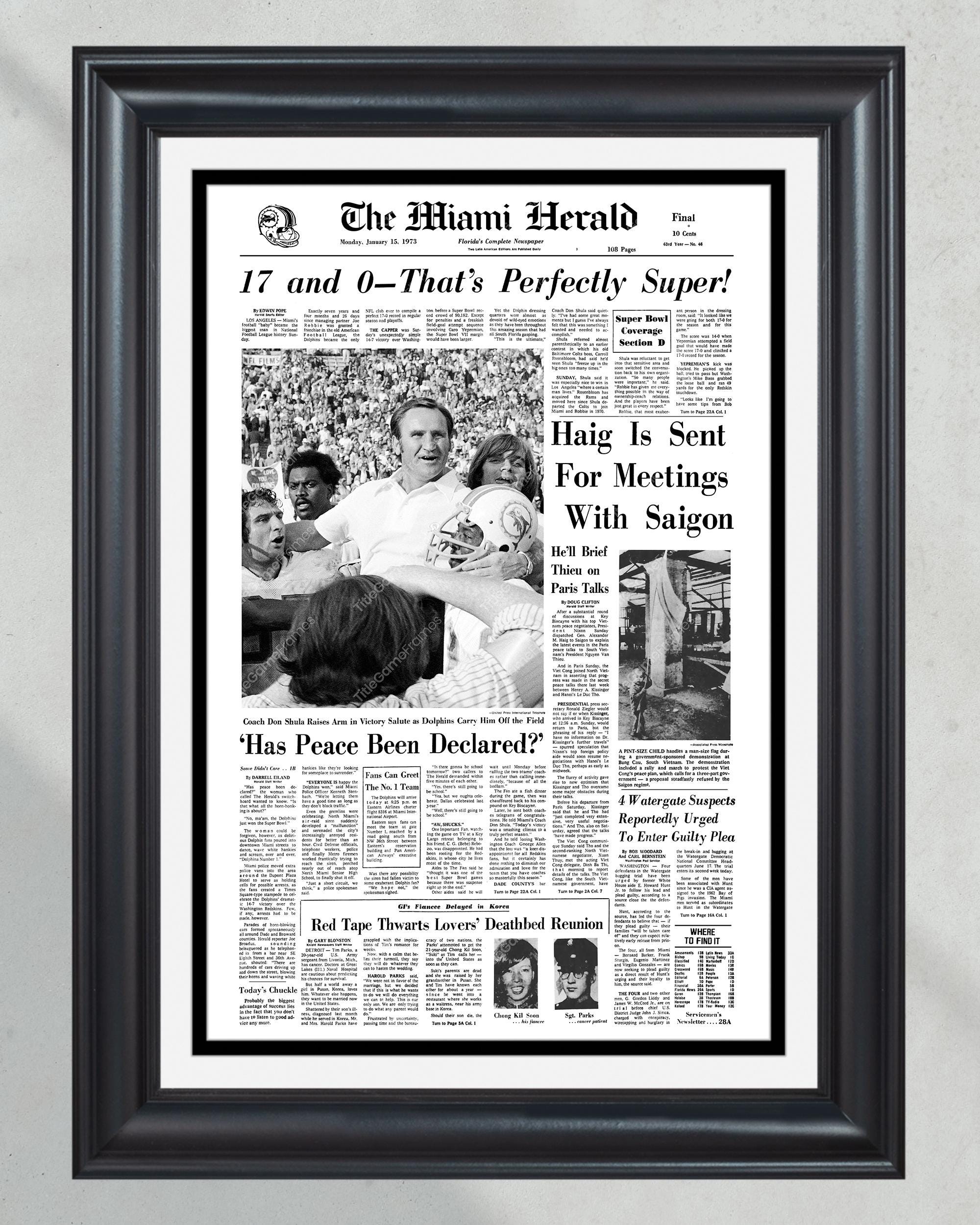 1973 Miami Dolphins Super Bowl VII Champions (NO FRAMED) Poster
