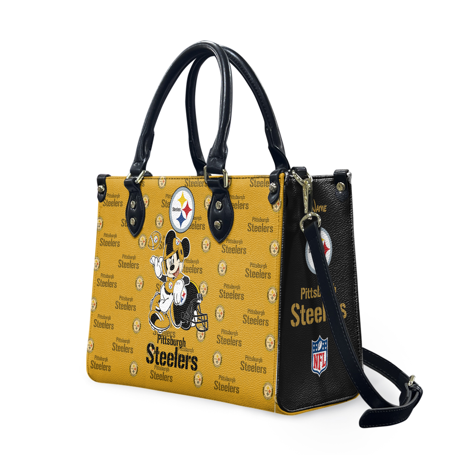 Personalized Pittsburghs Team Steeler Leather Bag, Custom Bag