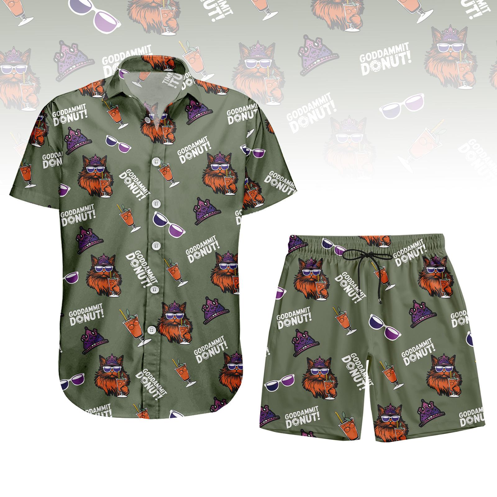 Dungeon Crawler Carl Button Shirt And Shorts, Princess Donut And Mongo Button Up Shirt, Fantasy Book Lover Shirt For Fan, RPG Shirt