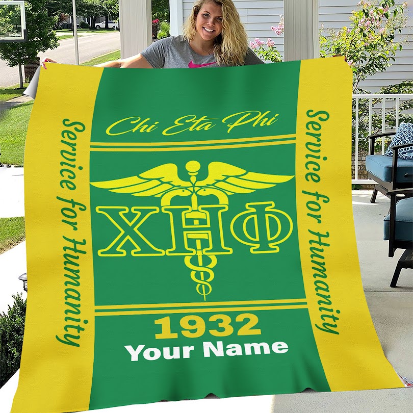 Personalized Chi Eta Phi Blanket | Custom Name | Sorority Gifts