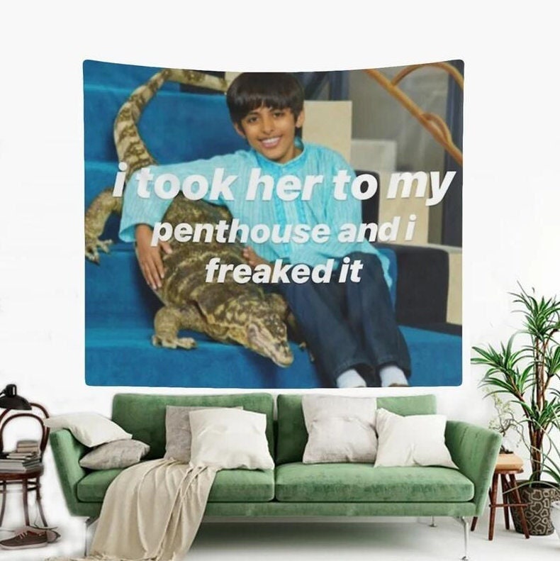 Ravi And Mr. Kipling Meme Tapestry I Took Her to My Penthouse Wall Tapestries Wall Flag