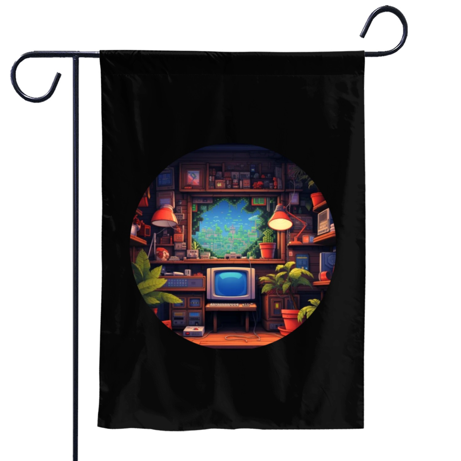 Pixelated Nostalgia: Embrace Retro Gaming Fun Garden Flags