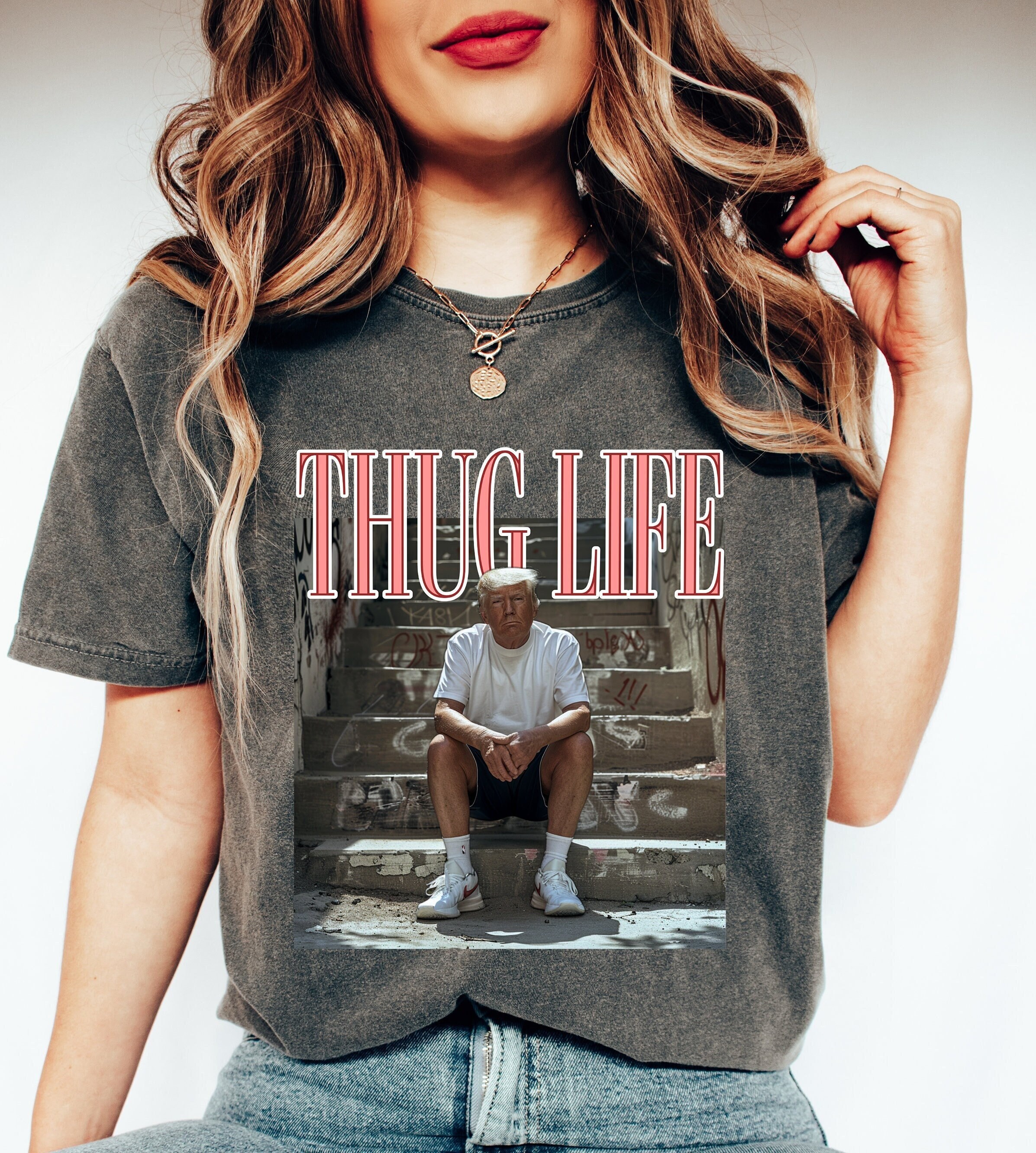 Donald Trump Thug Life Shirt, Viral Thug Life Trump T-Shirt, Sarcastic Donald Trump Tee, Funny Trump 2024 Shirt, Republican Gifts
