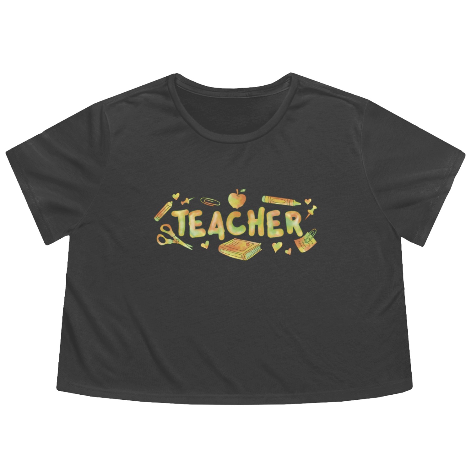 Teacher Flowy Cropped Tees